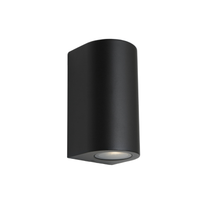 PORDA Exterior Up/Down Wall Light, 2 x GU10 Globes,  Black