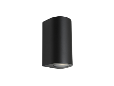 PORDA Exterior Up/Down Wall Light, 2 x GU10 Globes,  Black